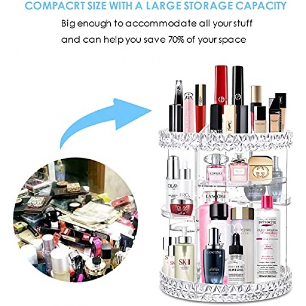V-HANVER Acrylic Makeup Organizer, Cosmetic Storage and Vanity Pe...