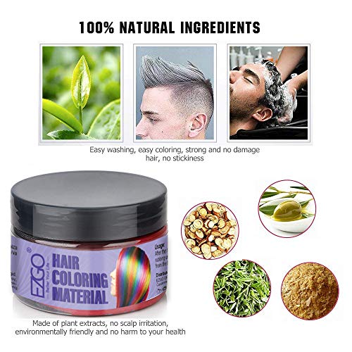 EZGO Washable Temporary Hair Color Wax, Natural Hairstyle Hair Wa...