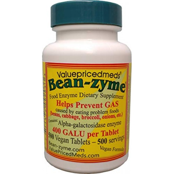 500 Count Bean-Zyme is 400 Galu per Tablet