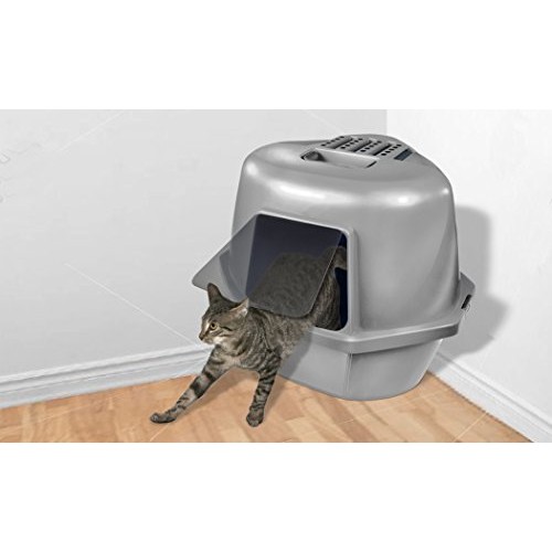 Van Ness Corner Enclosed Cat Pan, Silver, Large CP9