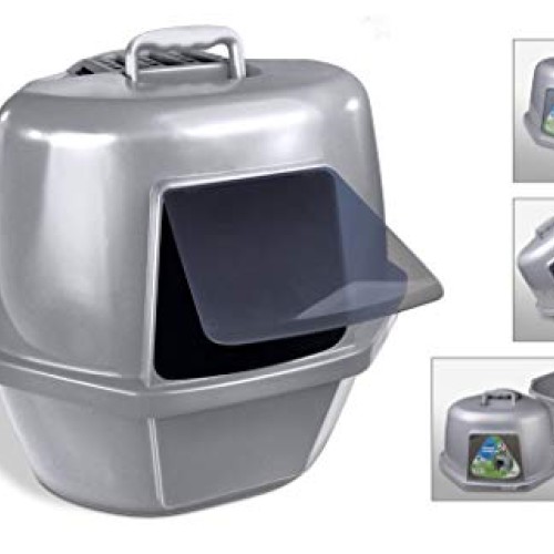 Van Ness Corner Enclosed Cat Pan, Silver, Large CP9