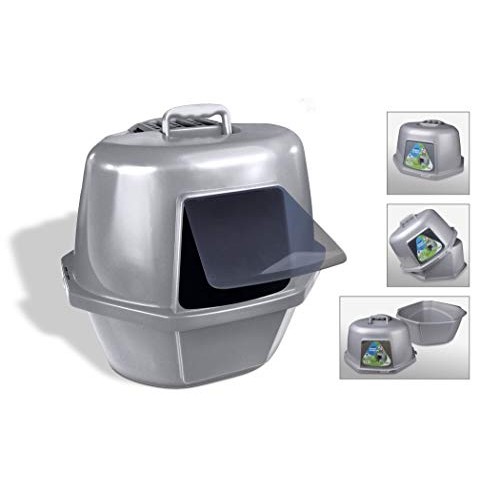Van Ness Corner Enclosed Cat Pan, Silver, Large CP9