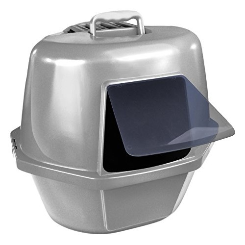 Van Ness Corner Enclosed Cat Pan, Silver, Large CP9