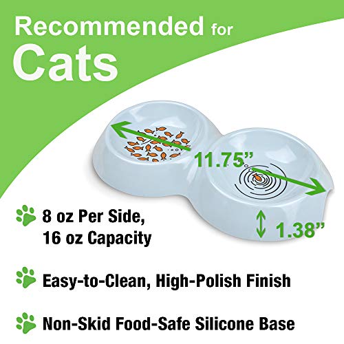 Van Ness - Ecoware Double Cat Dish, Renewable & Sustainable Bambo...