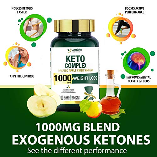 Keto Pills, 60 Capsules Fat Burner & Weight Loss Supplement Formu...