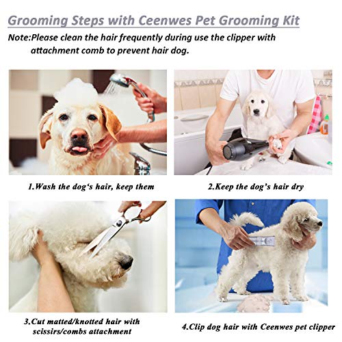 Professional Dog Clippers Grooming Kit, Low Noise Rechargeable Co...