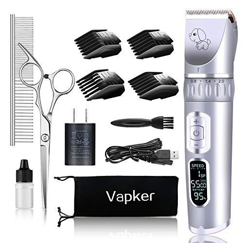 Professional Dog Clippers Grooming Kit, Low Noise Rechargeable Co...
