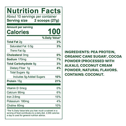 Vega Protein Made Simple, Dark Chocolate, Stevia Free Vegan Plant...