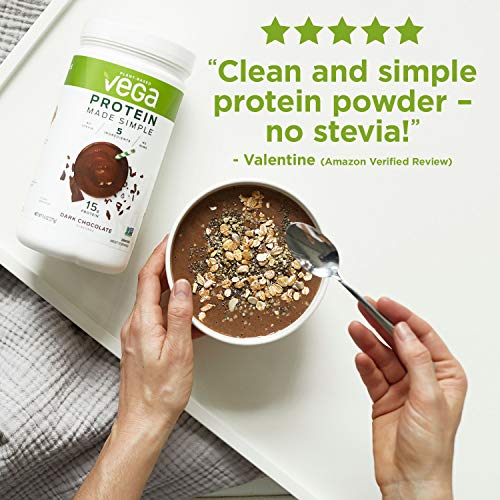 Vega Protein Made Simple, Dark Chocolate, Stevia Free Vegan Plant...