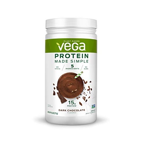 Vega Protein Made Simple, Dark Chocolate, Stevia Free Vegan Plant...