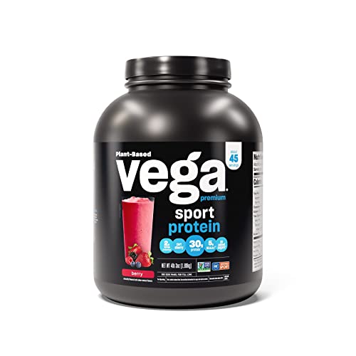 Vega Sport Premium Vegan Protein Powder Berry 45 Servings 30g V...
