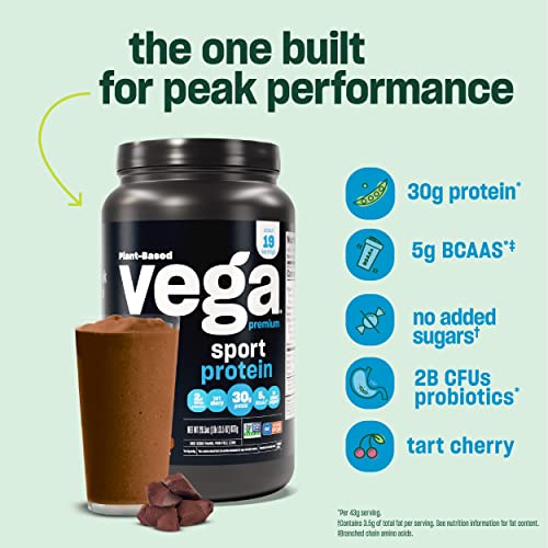 Vega Sport Premium Vegan Protein Powder Mocha 19 Servings 30g V...