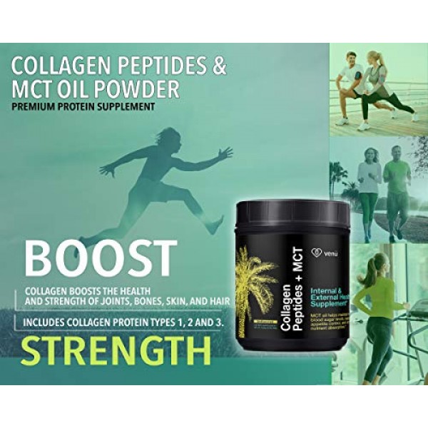 Collagen Peptides and MCT Oil Powder –Grass-Fed, Hydrolyzed Bovin...