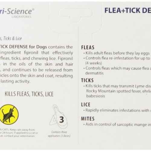 VetriScience Laboratories 090050D.003 Flea + Tick Defense for 8...