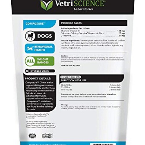 VetriScience Laboratories 3 Pack of Composure Chews, 30 Count Eac...