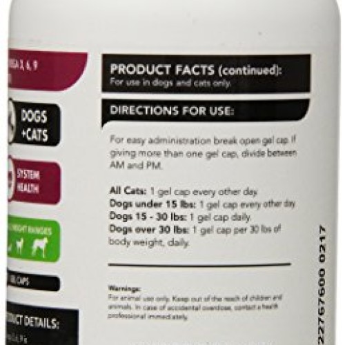 VetriScience Laboratories Omega 3,6,9 for Cats and Dogs, Omega Fa...