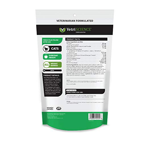 VetriScience Laboratories – Perio Plus Feline Bites, Dental Crunc...