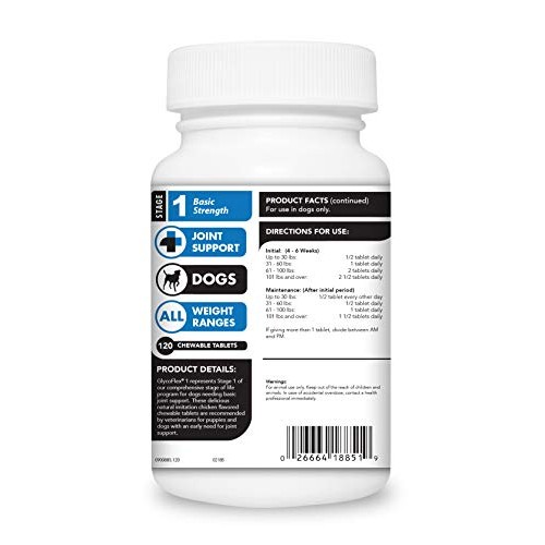 VetriScience Laboratories GlycoFlex 1 for Dogs, 120 Chewable Tabl...