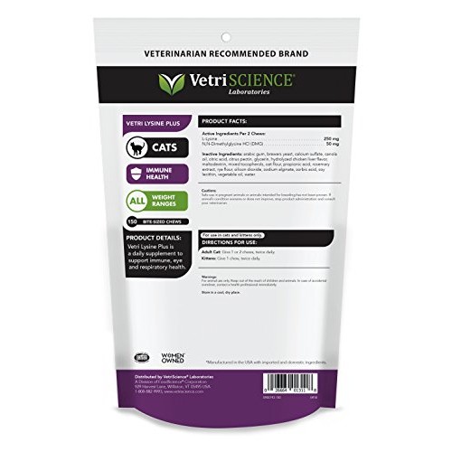 VetriScience Laboratories Vetri Lysine Plus, Immune Support Suppl...