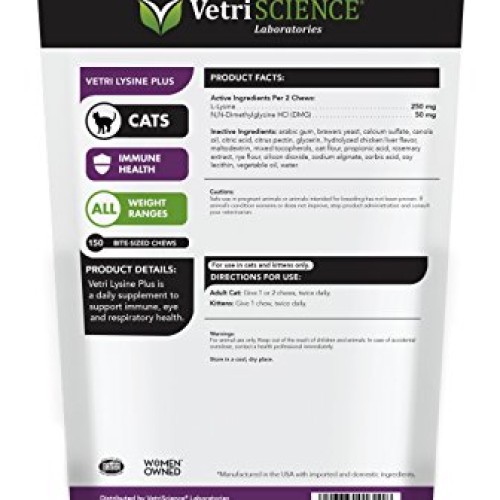 VetriScience Laboratories Vetri Lysine Plus, Immune Support Suppl...