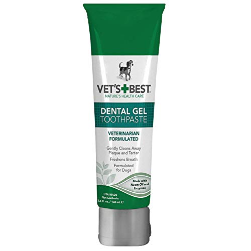 Vets Best Enzymatic Dental Gel Toothpaste for Dogs, USA Made To...