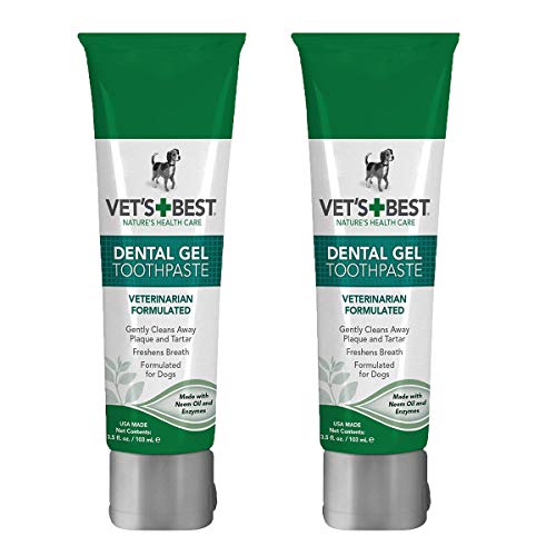 Vets Best Enzymatic Dental Gel Toothpaste for Dogs, USA Made To...