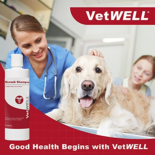 VetWELL Micoseb Medicated Shampoo for Dogs & Cats - Dog Shampoo w...