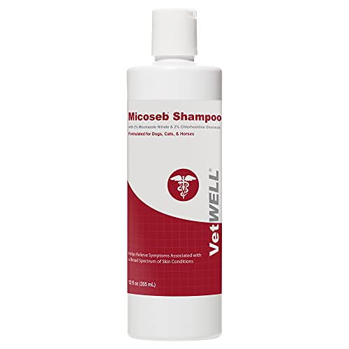 VetWELL Micoseb Medicated Shampoo for Dogs & Cats - Dog Shampoo w...