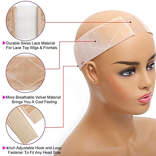 Wig Grip Headbands for Women Adjustable Velvet Wig Grip Cap for L...