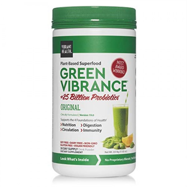 Vibrant Health, Green Vibrance, Vegan Superfood Powder, 30 Servings
