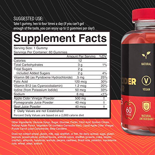 Vida Essentials - Apple Cider Vinegar Gummies - Immune Boosting, ...