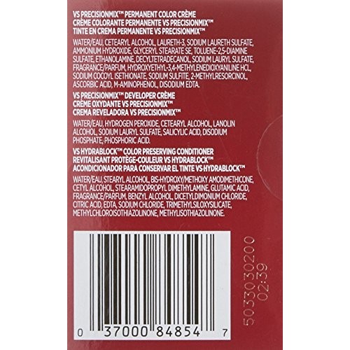 Vidal Sassoon Pro Series Permanent Hair Dye, 2 Black Hair Color, ...
