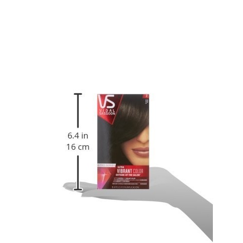 Vidal Sassoon Pro Series Permanent Hair Dye, 2 Black Hair Color, ...