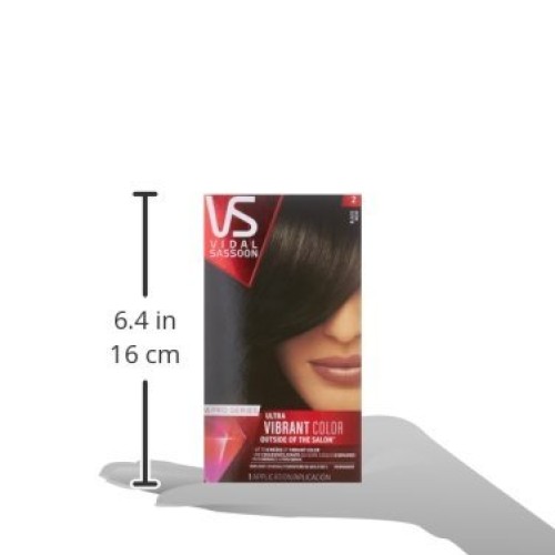 Vidal Sassoon Pro Series Permanent Hair Dye, 2 Black Hair Color, ...
