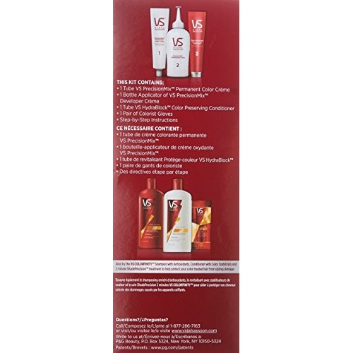 Vidal Sassoon Pro Series Permanent Hair Dye, 2 Black Hair Color, ...