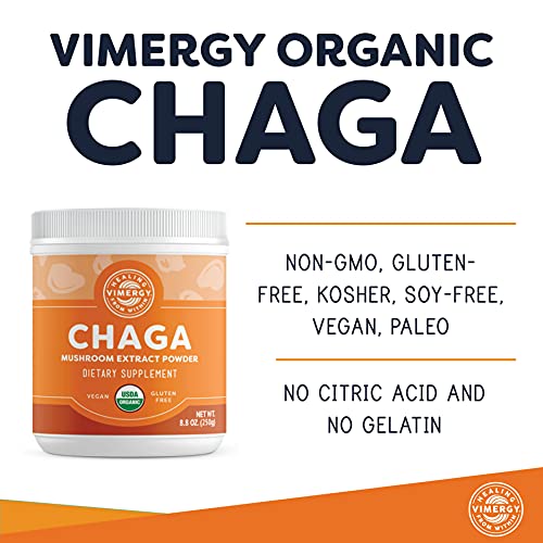 Vimergy USDA Organic Wild Chaga Mushroom Extract Powder, 166 Serv...