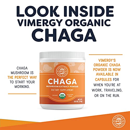 Vimergy USDA Organic Wild Chaga Mushroom Extract Powder, 166 Serv...