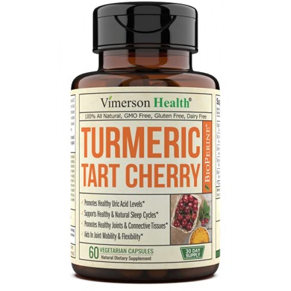 Turmeric Curcumin & Tart Cherry Extract, Celery Seed, BioPerine D...