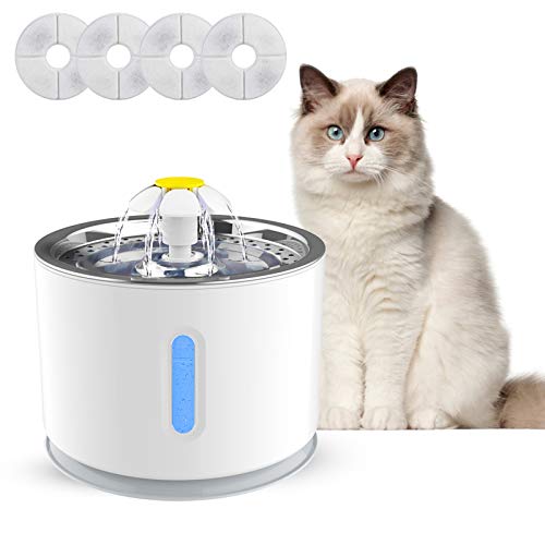 VINSIC Cat Water Fountain, Pet Fountain 80oz/2.4L Large Capacity ...