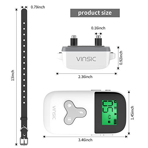 VINSIC Dog Shock Collars with Remote for 2 Dogs, Rainproof Dog Tr...