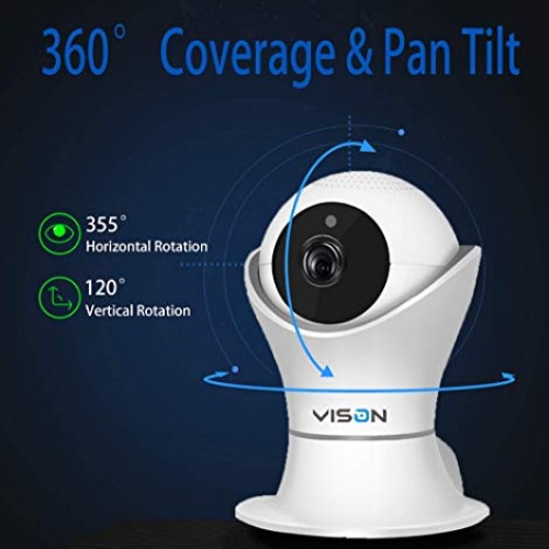 FullHD 1080p WiFi Home Security Camera Pet Camera Wireless IP Ind...