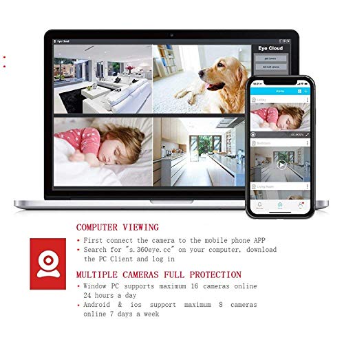 FullHD 1080p WiFi Home Security Camera Pet Camera Wireless IP Ind...