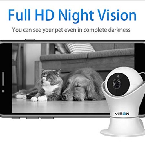 FullHD 1080p WiFi Home Security Camera Pet Camera Wireless IP Ind...