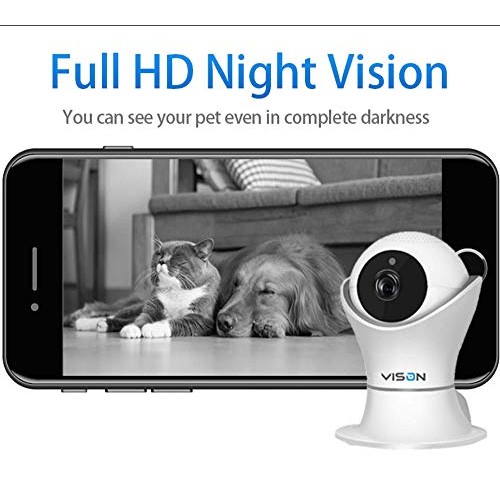 FullHD 1080p WiFi Home Security Camera Pet Camera Wireless IP Ind...
