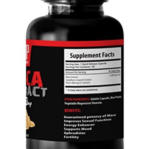 Maca Extract Organic - Maca 1600mg 4: 1 Extract - Increases libid...