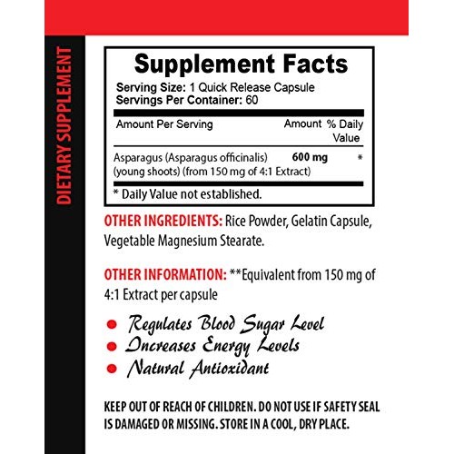 Memory and Brain Health - Asparagus Young Shoots Extract 600 MG -...