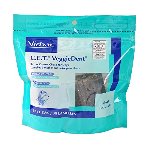Virbac C.E.T. VeggieDent Tartar Control Chews, Small 30 Count