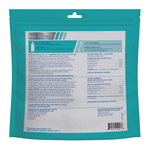 Virbac CET VEGGIEDENT FR3SH Tartar Control Chews for Dogs