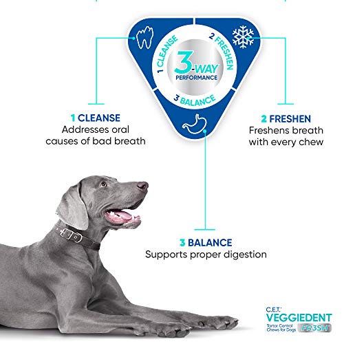 Virbac CET VEGGIEDENT FR3SH Tartar Control Chews for Dogs