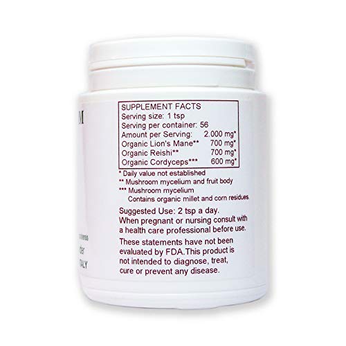 Medicinal Mushrooms v-Brain Supplement Powder | Organic Nootropic...